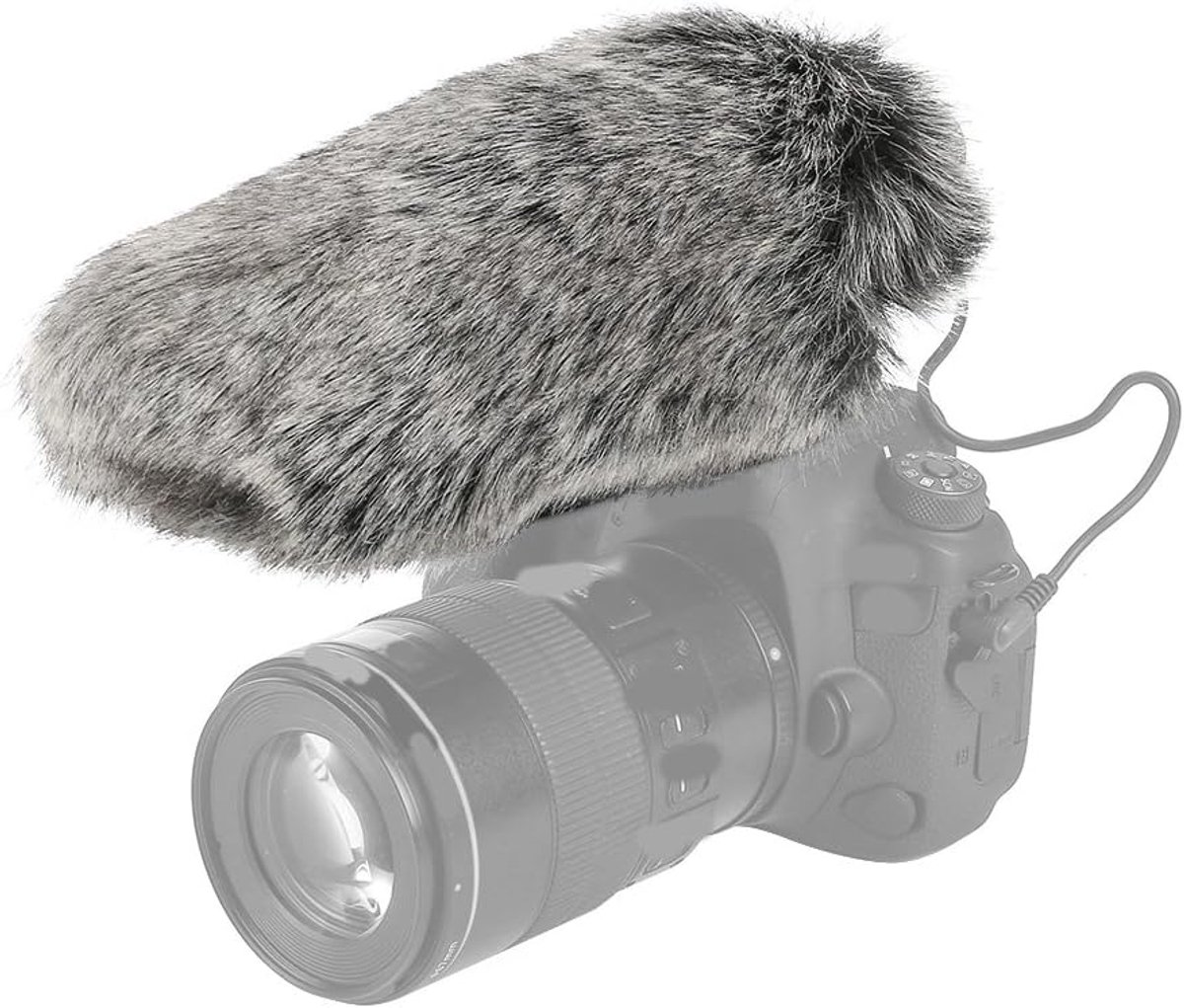 SnelShoppen - Professionele Winddichte Microfoon Windschuiler met Faux Bont voor Videomic - Geluidsfilter, Duurzaam en Zacht, Ideaal voor Opnames Buit