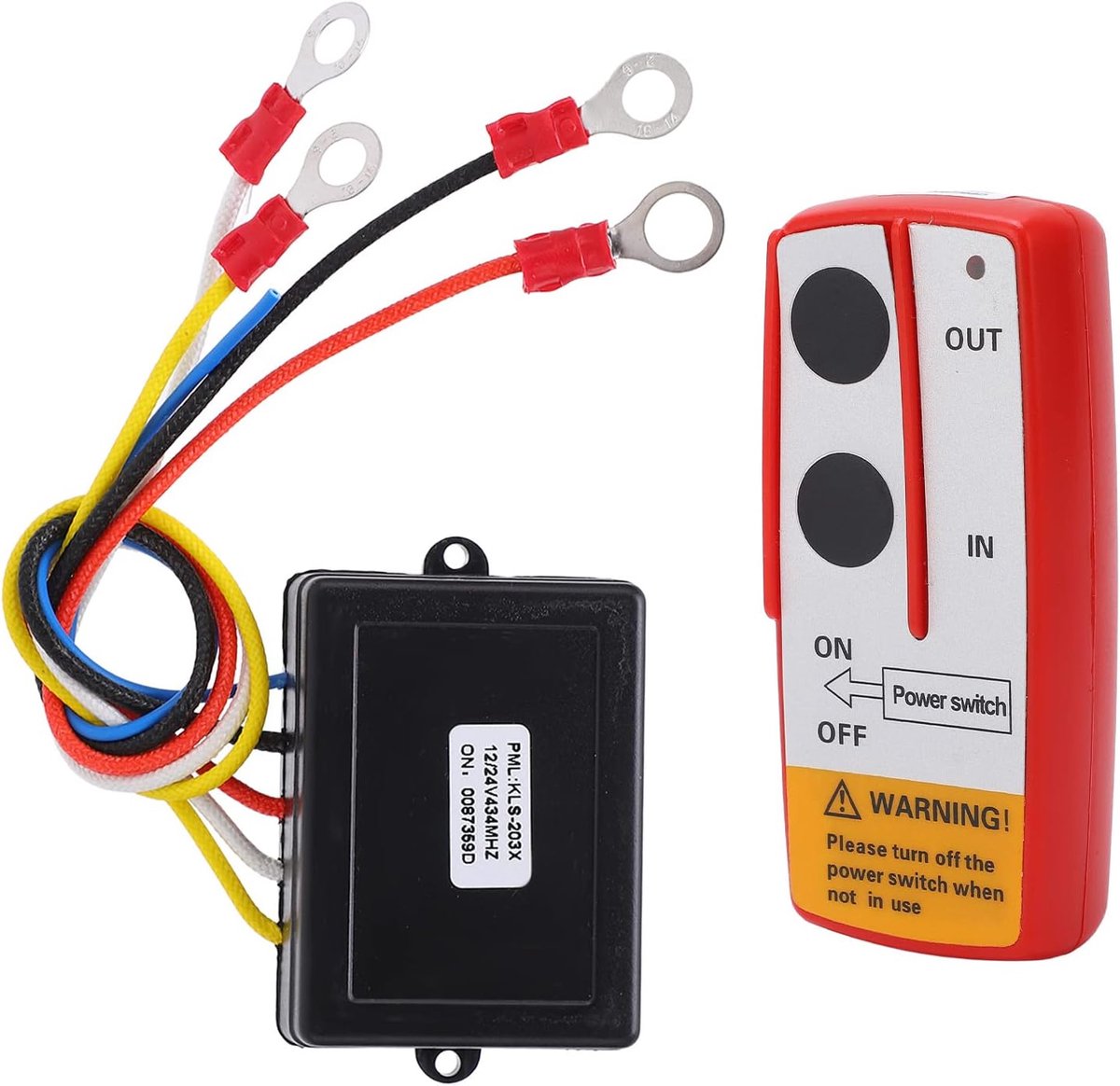 SnelShoppen - Draadloze Lier Bedieningsset, Universele 12V 24V Remote Switch Kit met Ontvanger voor Truck ATV SUV (Rood)