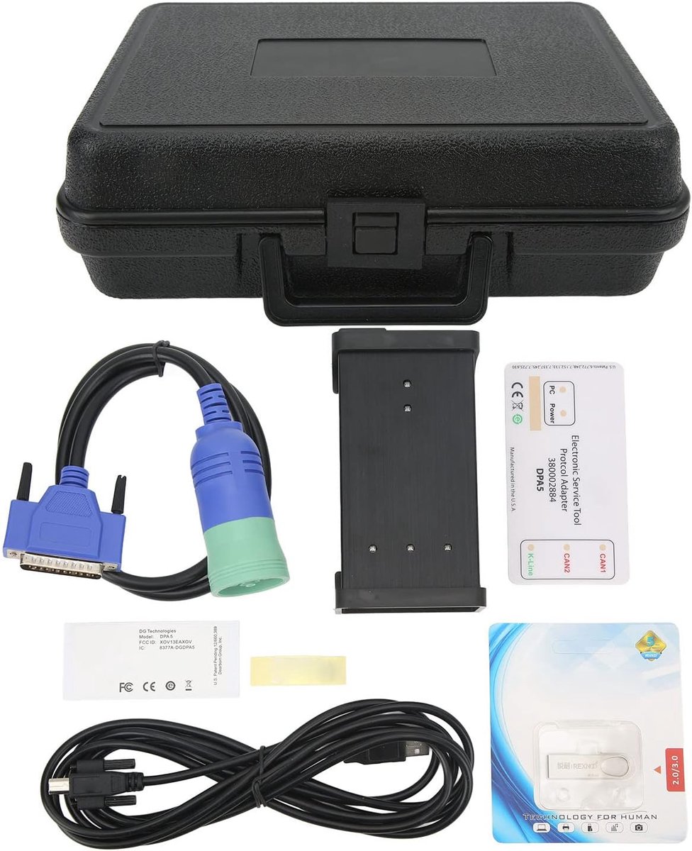 SnelShoppen - Aramox Truck Scanner Diagnose Tool voor V Trucks, V-Bus, Mack Trucks, Bouwmachines - DPA5, K-Line Kabel, J2534 Ondersteuning - Compleet
