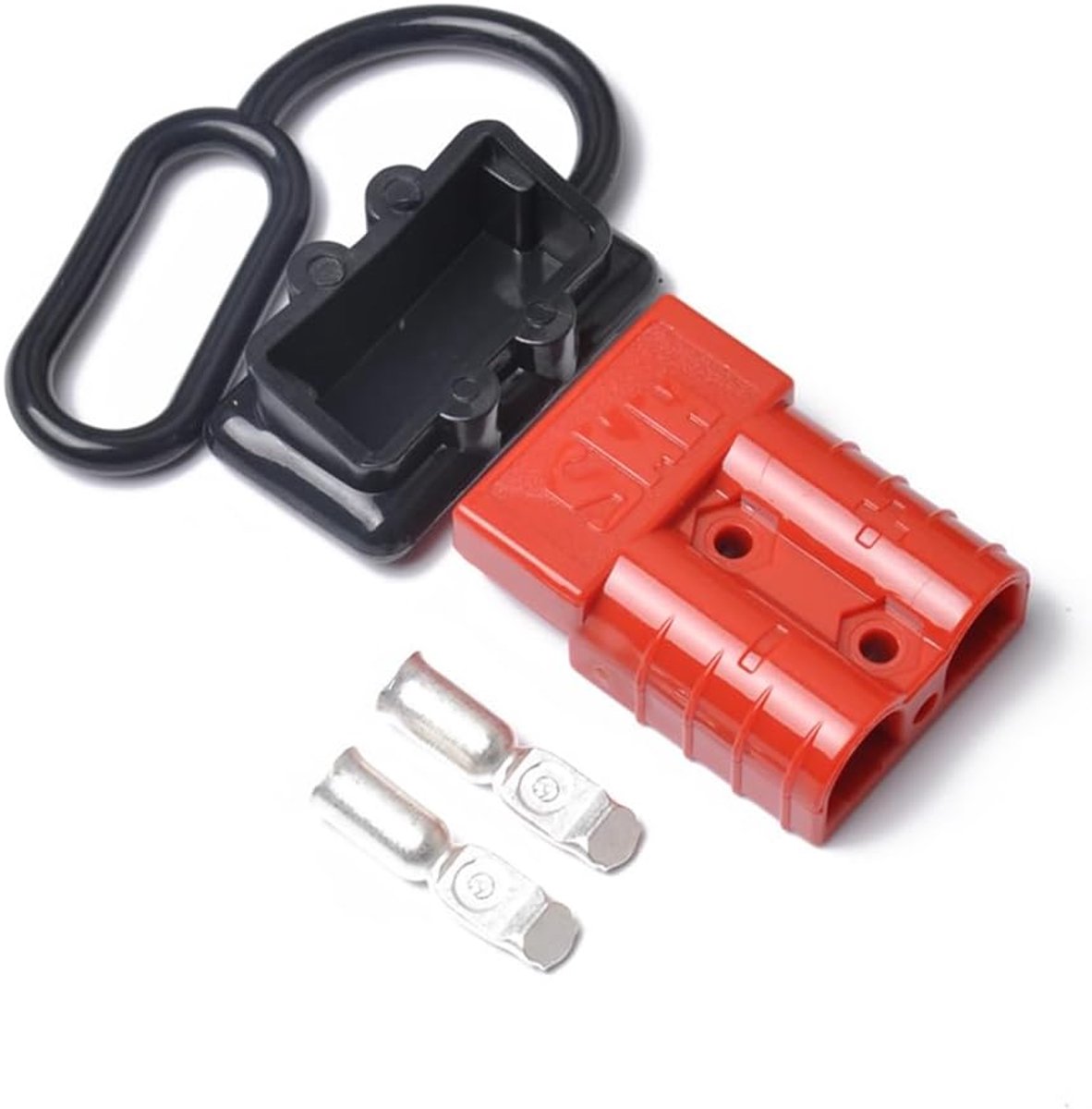 SnelShoppen - 50A Accu Connector Plug Kit - Snelle Ontkoppeling Accu, 600V, Robuust Polycarbonaat, Zilver-geplateerde Koper, Voor Auto, Boot, Tuin, Ca