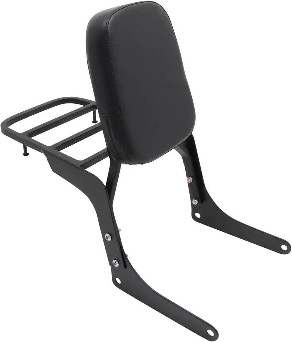 Passagierskussen Motorfiets - Rugleuning Bagagedrager - Comfortabele Rit - Waterdicht Synthetisch Leer - 26 kg - Zwart