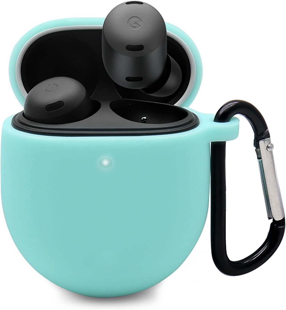 SnelShoppen - Ultra Dunne Beschermhoes voor Google Pixel Buds Pro/Buds Pro 2, Siliconen, Schokbestendig, Krasbestendig, Groen, Perfect voor Dagelijks