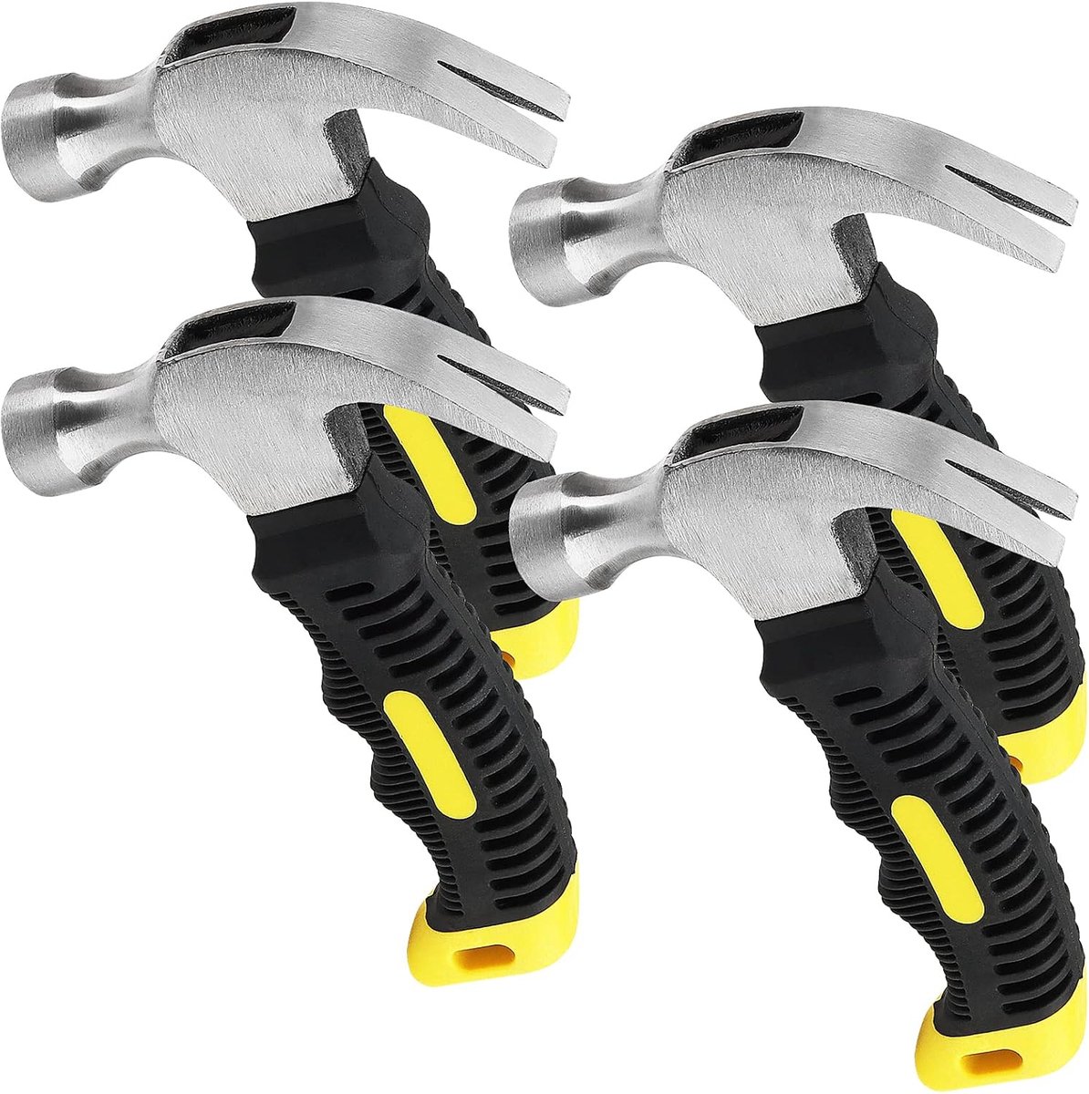 SnelShoppen - Hamer Set 4 Stuks, 225ml Klauwhamer, Mini Hamer met Antislip Handvat voor Thuis en Doe-Het-Zelf Projecten