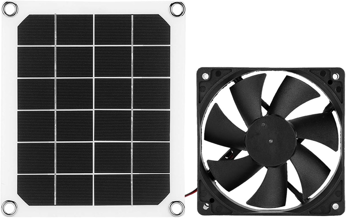 SnelShoppen - Zonne-energie Ventilator 10W 4.7 Inch IP67 Waterdicht voor Kippenhokken, Kassen, Huisdieren, Afvoersystemen en Inlaatsystemen