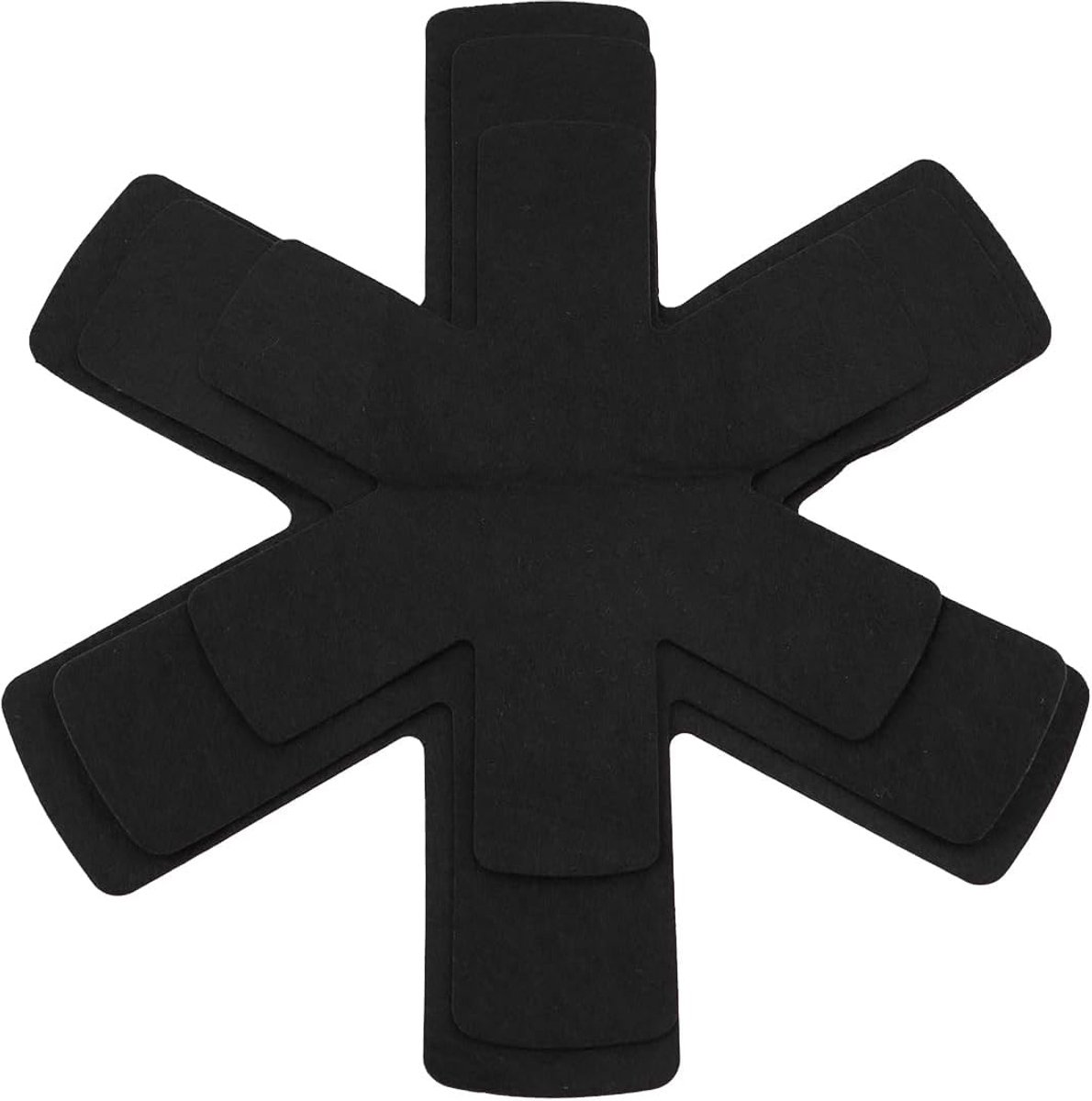 SnelShoppen - Set van 3 Pannen Beschermers, Pannen Scheidingspads voor Potten en Pannen in 3 Maten (26/35.5/38 cm), Zwart, Anti-Kras, Keuken Accessoir