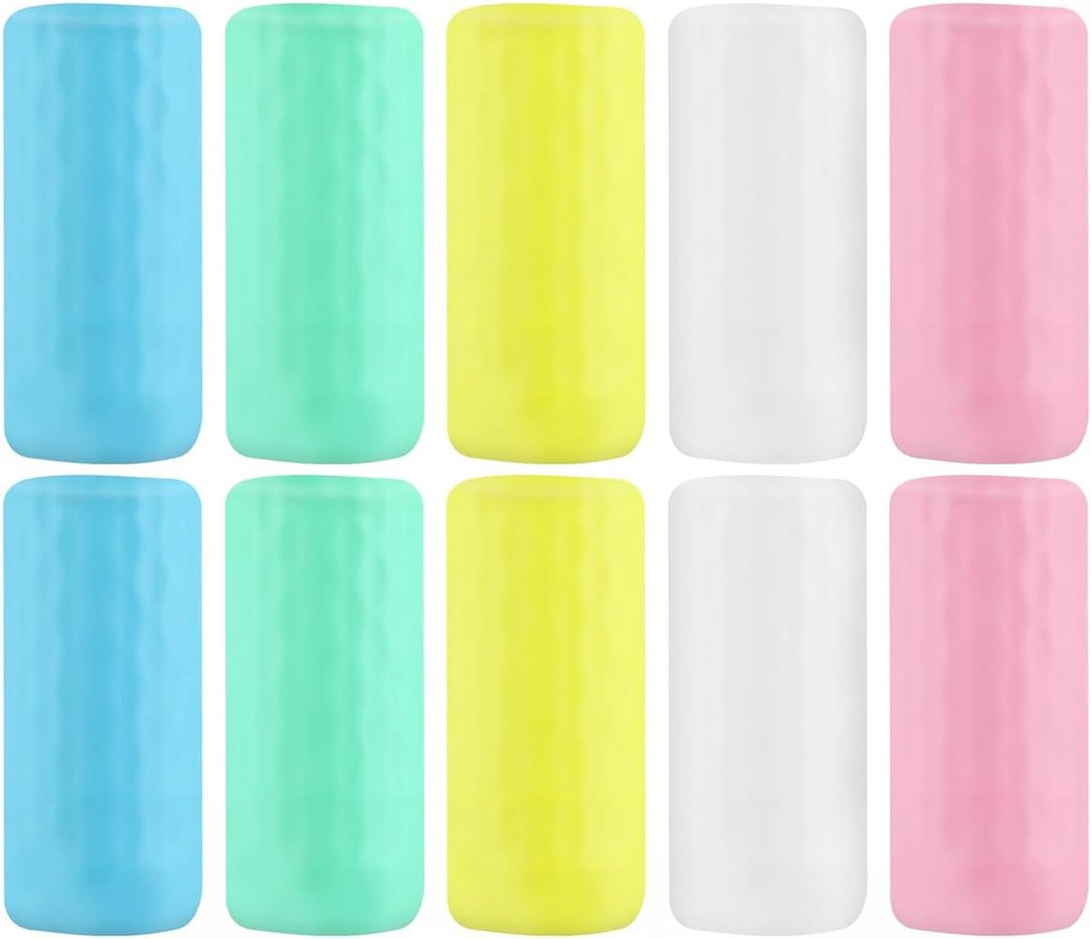 SnelShoppen - 10 stuks Silicone Levenslange Reiskappen - Lekvrije Elastische Deksel Voor Toiletten, Flessen, Herbruikbare Reiscontainers, Kleur: Blauw