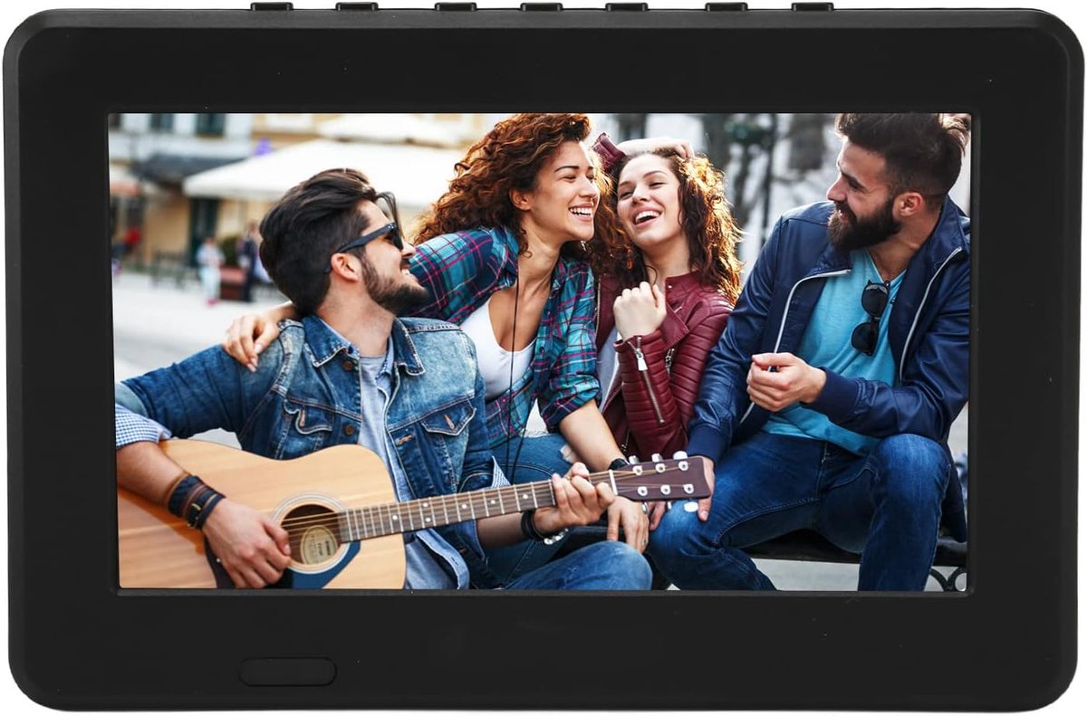 SnelShoppen - 7 Inch Draagbare TV, TFT LED Scherm Digitale TV voor Auto, Caravan, Kamperen, Oplaadbare Batterij, Video Speler met Afstandsbediening, A