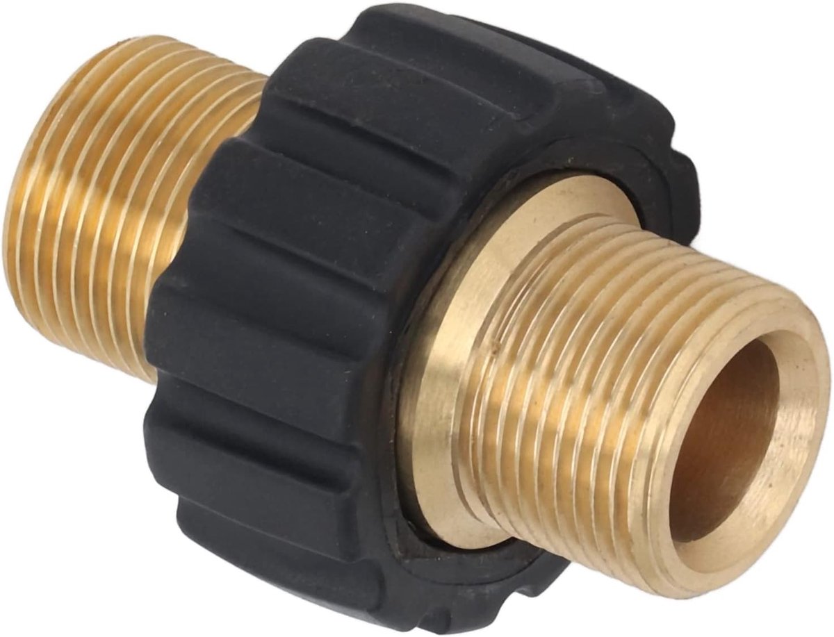 SnelShoppen - 5000PSI Hogedrukreiniger Adapter Messing M22 naar M22 Connector Vervangende Onderdelen - Stevige en Duurzame Verbinding voor Hogedrukrei