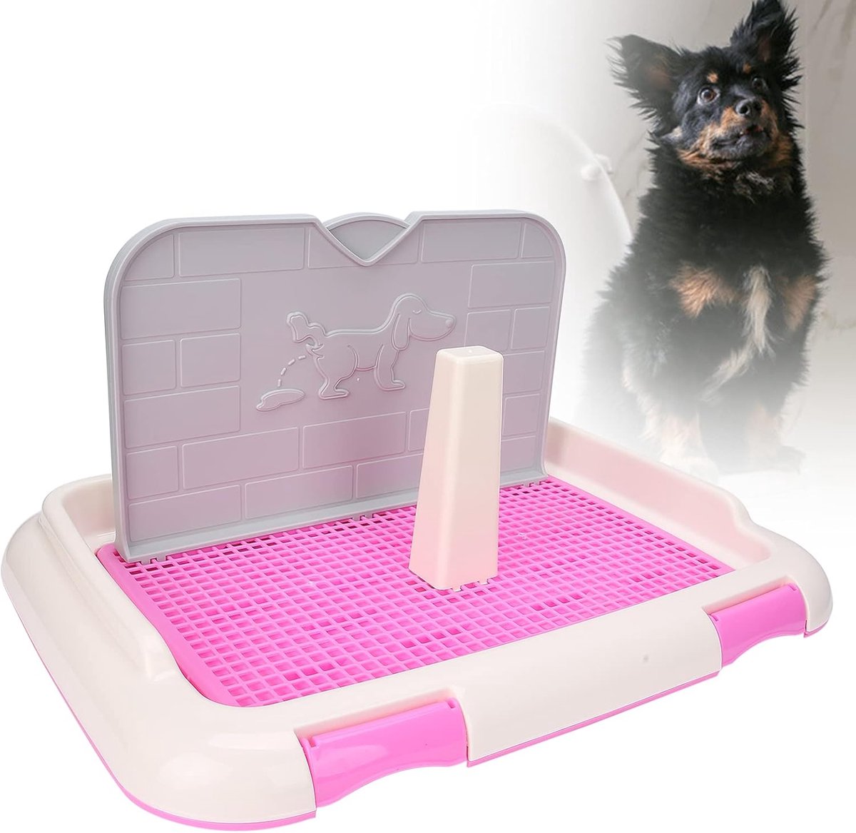 SnelShoppen - Dog Toilet, Hondentoilet voor Binnen, Puppy Training Potty met Absorbente Training Mat, Compact en Ruimtebesparend voor Appartement en P