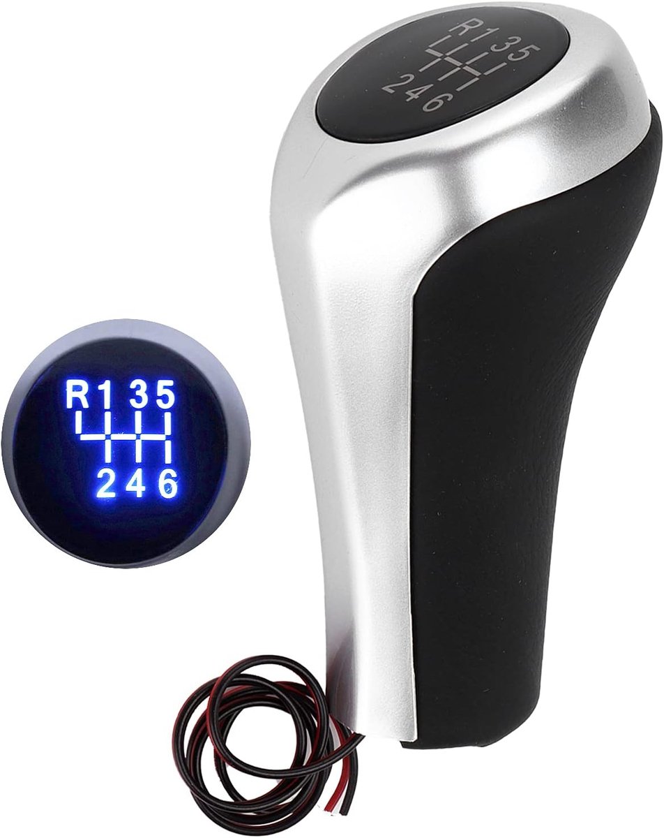 SnelShoppen - 6 Versnellingspook Auto Vervanging Matte Stijl met Verlichting voor 5 Serie E60 E61 E28 E34 E39