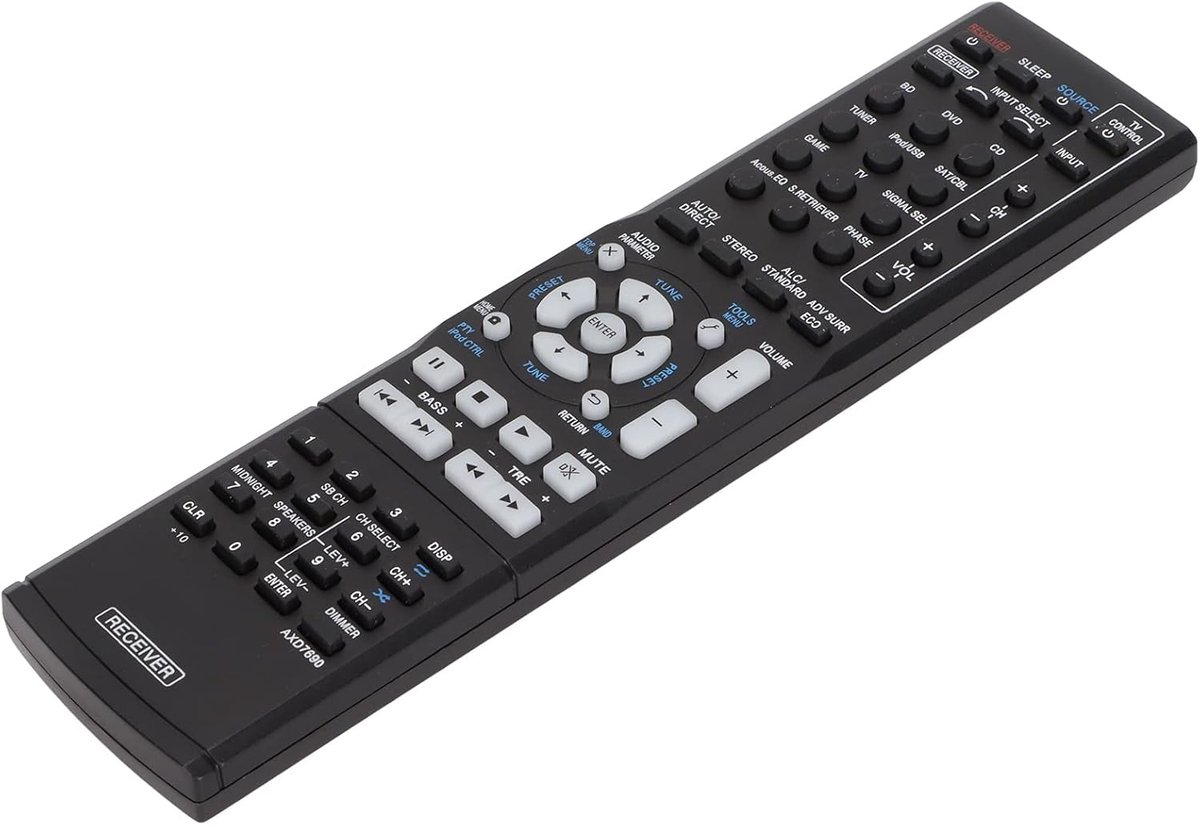 SnelShoppen - Vervangende AV Receiver Afstandsbediening voor Pioneer AXD7690 VSX323K VSX423 VSX-322-K VSX-523-K, Duurzaam ABS, Direct Gebruik, Geen In