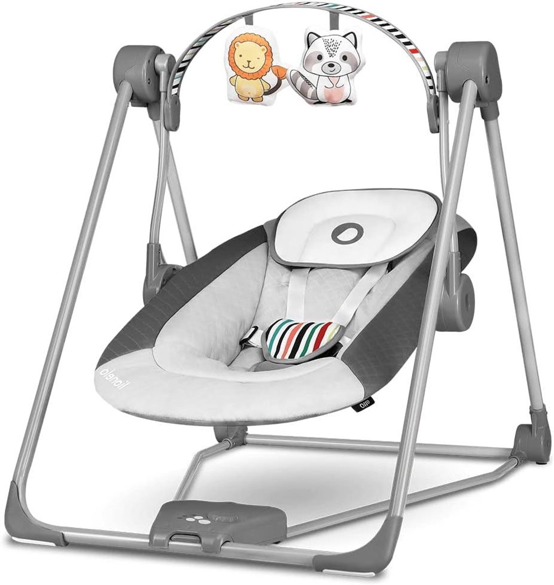 Baby Wipstoel - Schommelstoel Kinderen - Ontspannen en Spelen - 5 Zwaaisnelheden - Tot 9kg - Grijs