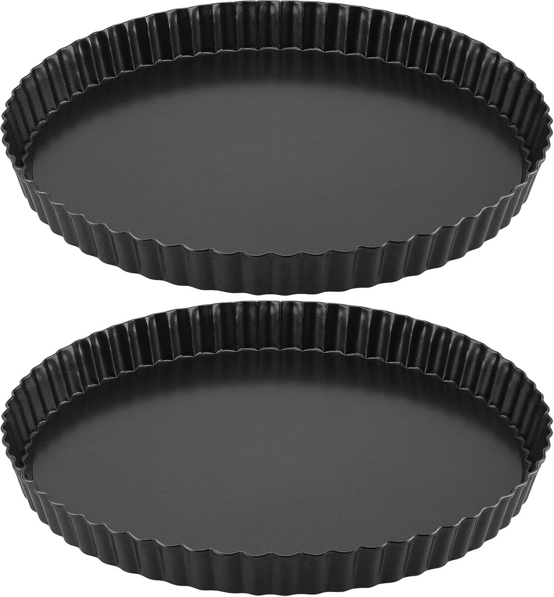 SnelShoppen - 2 Stuks 28cm Cakevorm met Liftbodem, Grote Quichevorm van Hoogwaardige Carbonstaal met Anti-aanbaklaag voor Taart, Quiche en Fruitgebak
