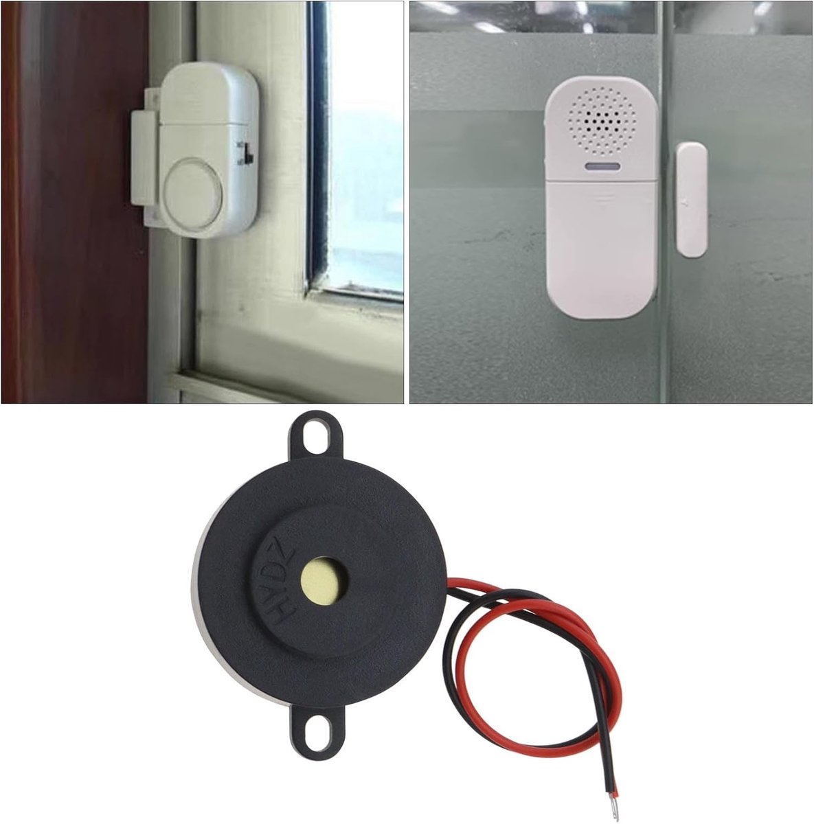 SnelShoppen - 4PCS Piezo-elektrische Actieve Buzzer 85dB met Industriële Geluid Binnen 2-Draad Leads Elektrische Alarm 12V Continu Beep Geluid