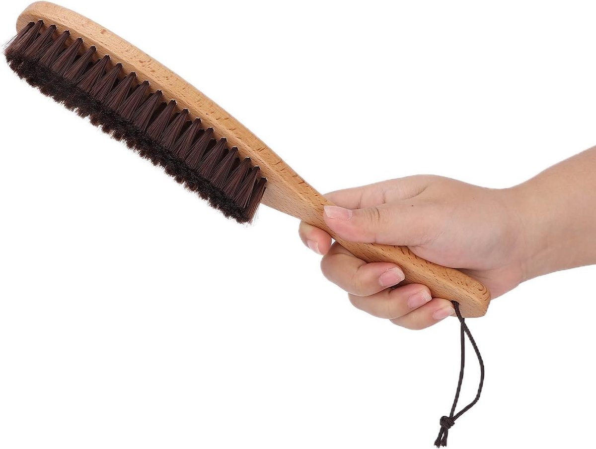 SnelShoppen - Antistatische Kledingborstel met Houten Handvat - Luxe Lintverwijderaar voor Wol, Kasjmier en Kostuums - Efficiënt en Ergonomisch - Incl
