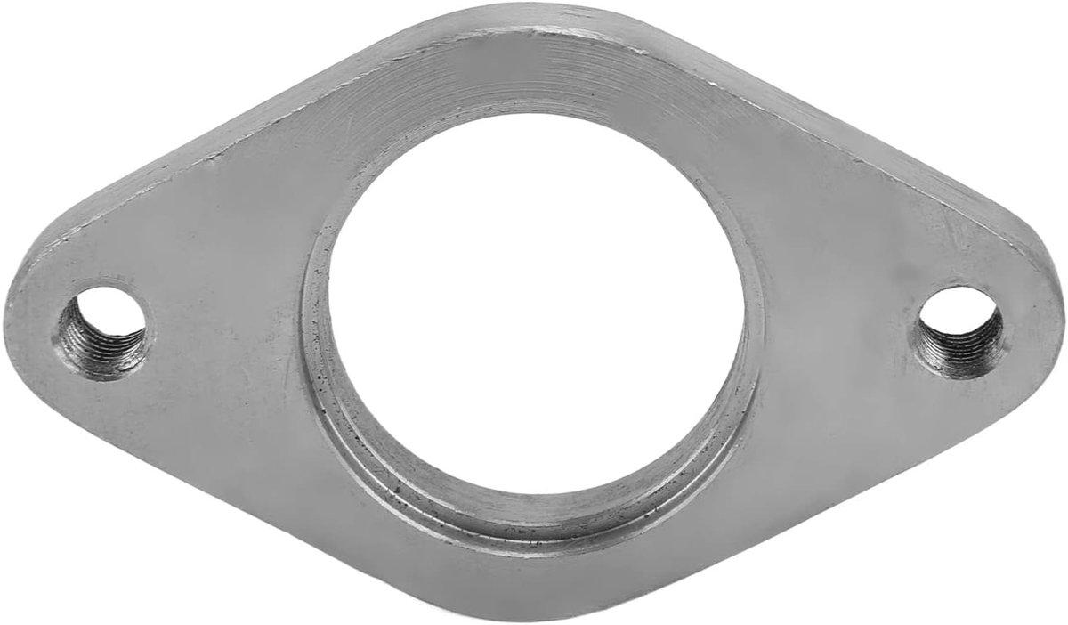 SnelShoppen - 38mm RVS Externe Afvoerklep Flens met 2 Bevestigingsbouten, Universeel Geschikt voor Auto's, Duurzaam en Lekvrij