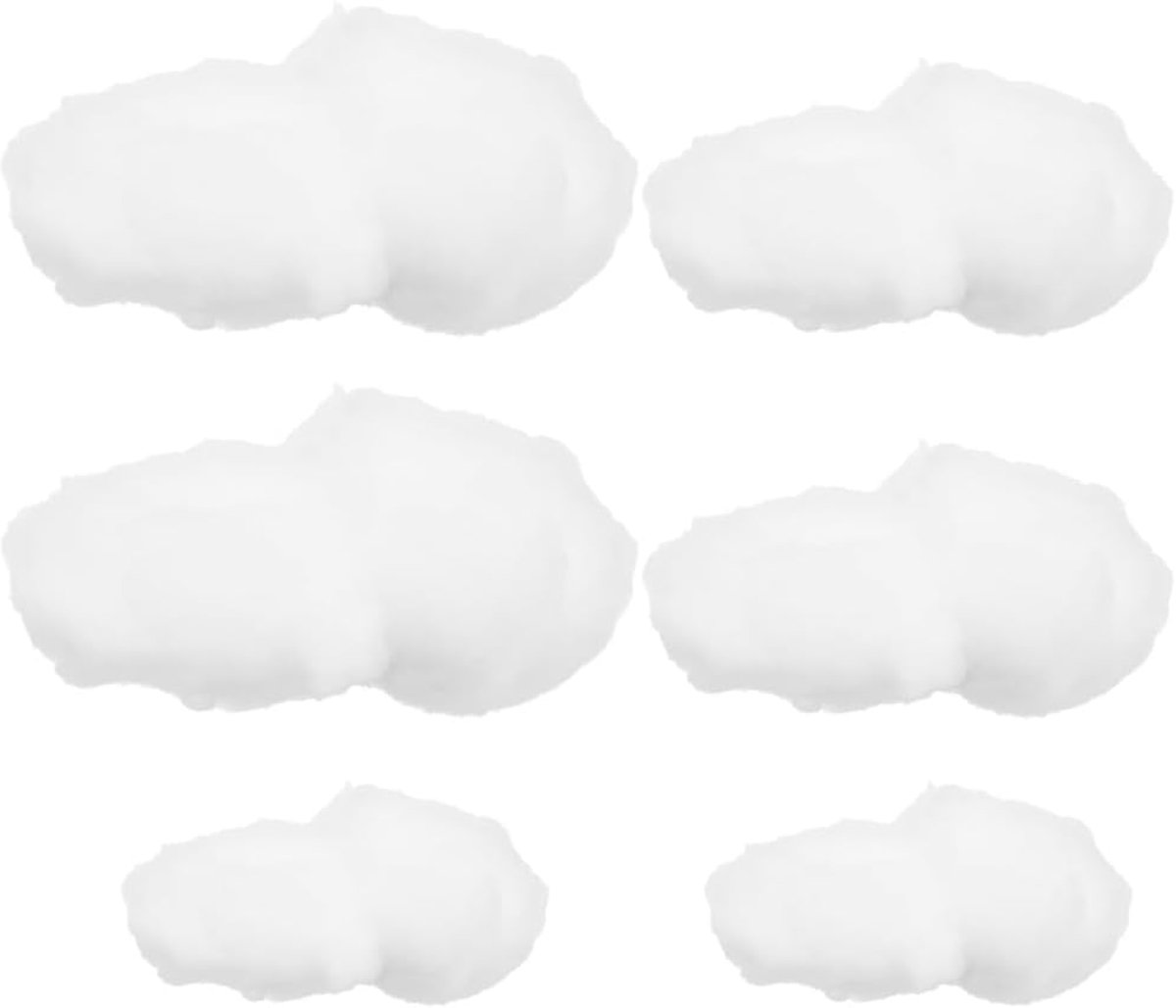 SnelShoppen - 6 Stuks Katoenen Wolken Decoraties 3D Nepwolken DIY Cloud Ornamenten voor Kamerversiering Kinderen School Feest