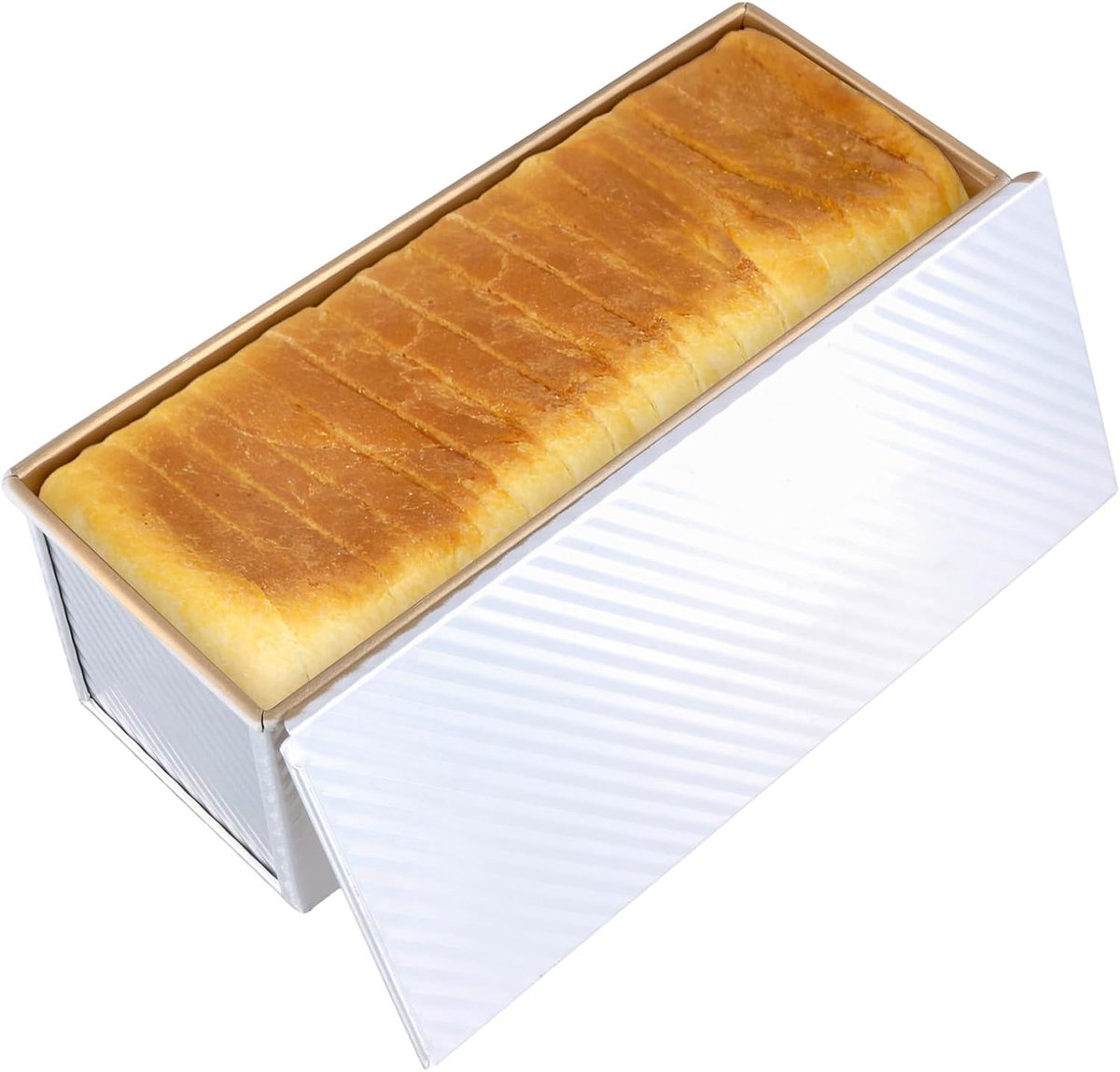 SnelShoppen - Grote Broodvorm met Deksel, 1000g Anti-aanbak Rechthoekige Broodpan van Aluminium, 34x13.5x12cm voor Toast, Sandwich, Muffin Cake en mee