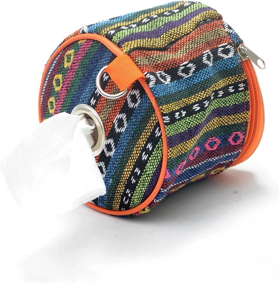 SnelShoppen - Camping Toilet Papier Houder - Ethnische Stijl - Vouwbare Handdoekdoos - Duurzaam Polyester - Ideaal voor Kamperen, Hiking, Reizen, Buit