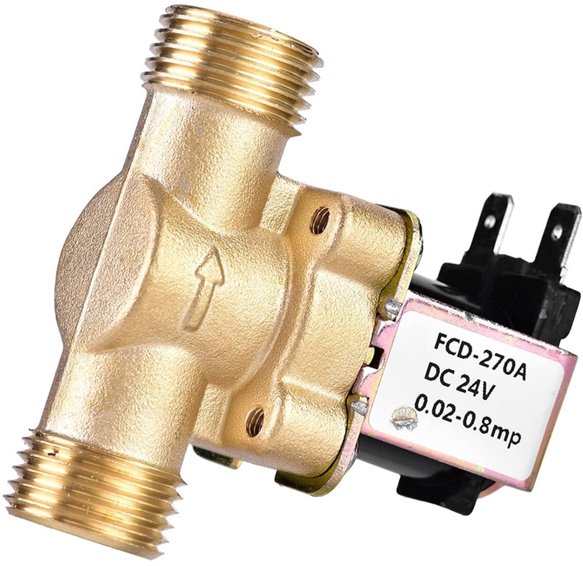 SnelShoppen - 1/2" DC 24V Normaal Gesloten Wasmachine Ventiel 24V Slang Kraan Solenoïde Messing Elektrisch Solenoïde Ventiel NC Voor Waterbeheersing