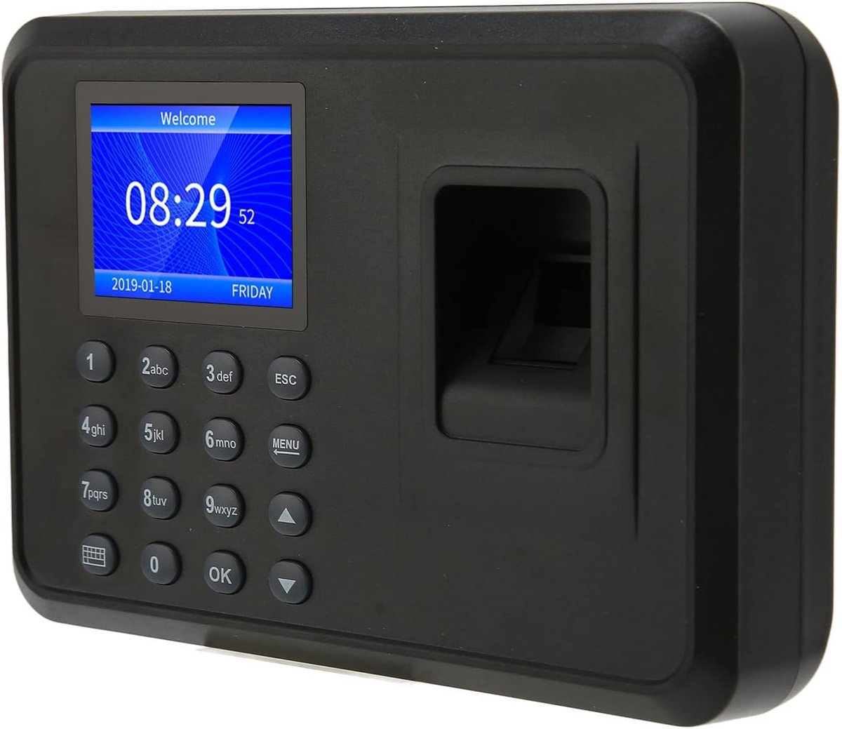 SnelShoppen - Biometrische Vingerafdruk Tijdklok, 2.4" Slimme Tijdregistratie Machine voor 1000 Gebruikers met Naamweergave, Offline Toegang en USB Op