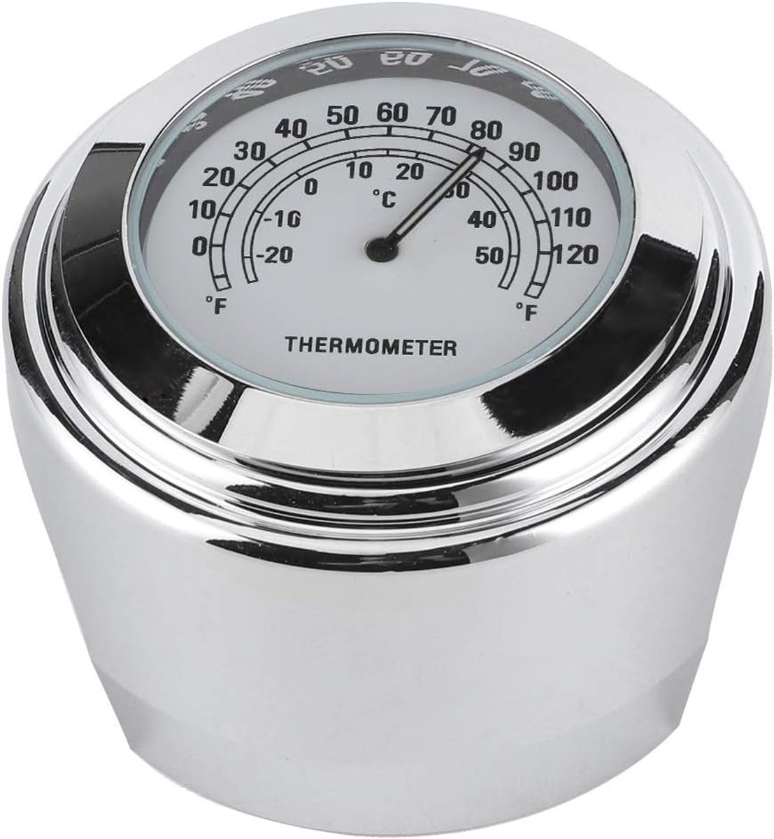 SnelShoppen - Fietsstuur Thermometer voor 1 en 7/8 inch Stuur, Weerbestendig, Tot 50°C, Glimt in het Donker, Perfect voor Motorfiets