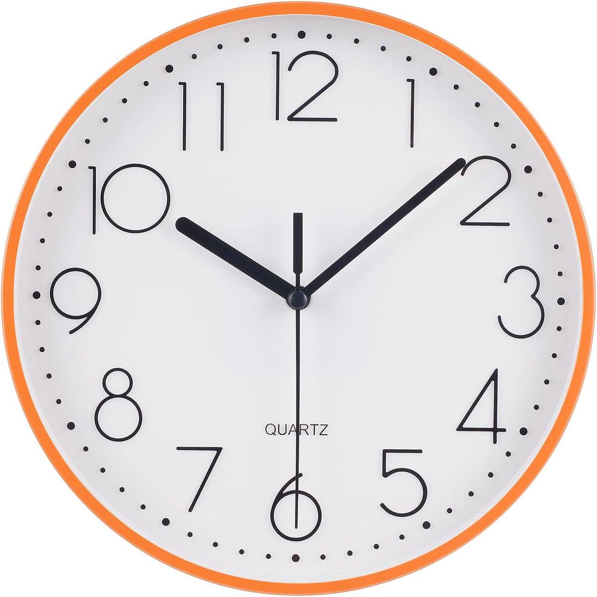 Topkey 9 Inch Silent Round Wall Clock with Arabic Numerals, Easy to Read Clock for Living Room, Bedroom, School and - ShopVlot