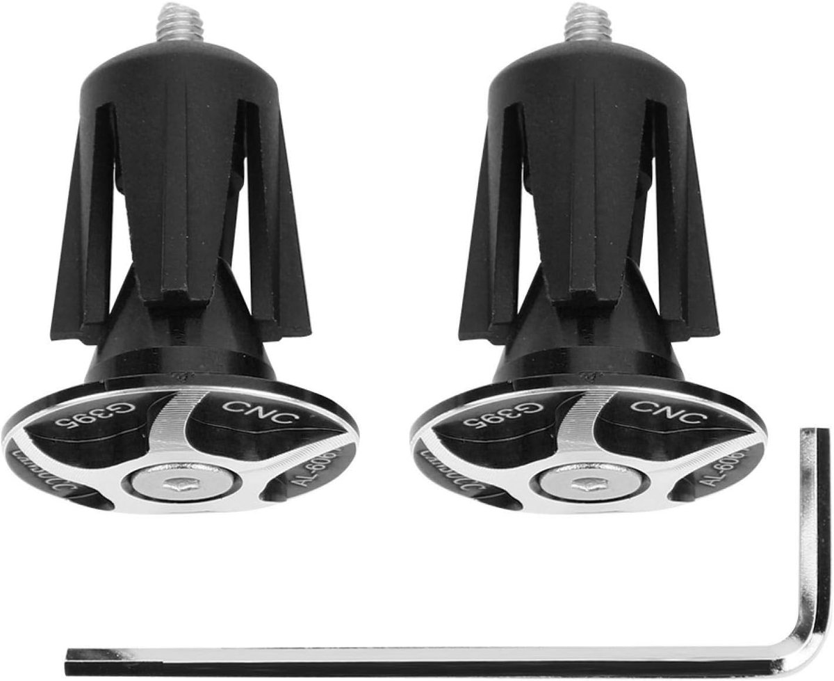 SnelShoppen - 2PCS Fiets Handlebar Plug Handvat Einddoppen CNC Aluminium Fiets Handvatten Sport Accessoire Voor Vouwfiets