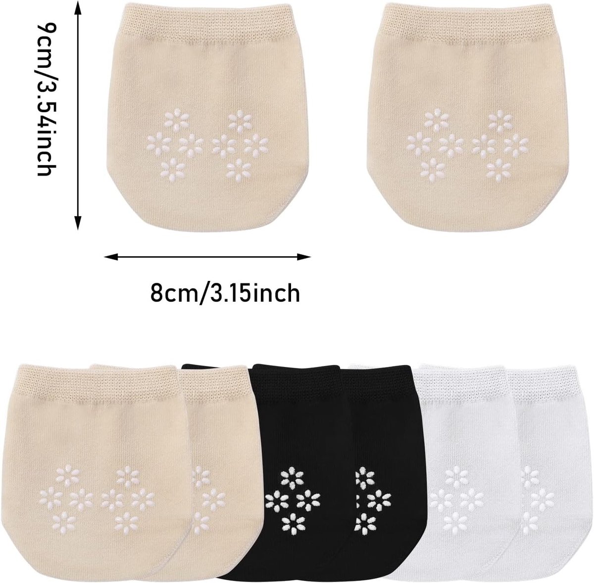 9 Paar Half Seamless Kousen met Onzichtbare Teentjes voor Flats en Pumps, Perfect voor Comfort en Stijl