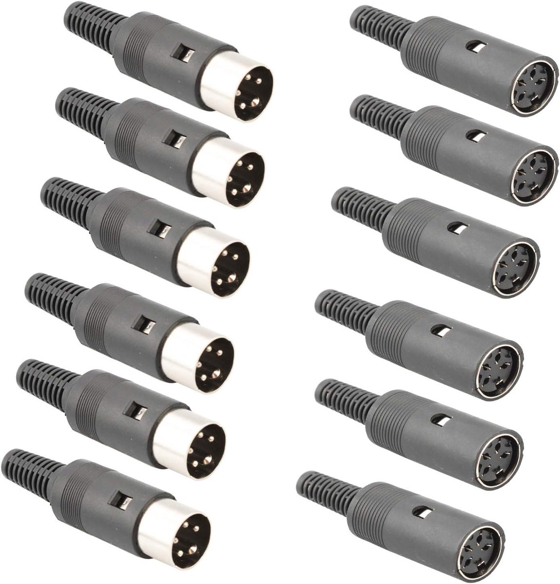DIN 4-pins audio connector - 12 pack - zwart - ideaal voor audioapparatuur - ShopVlot