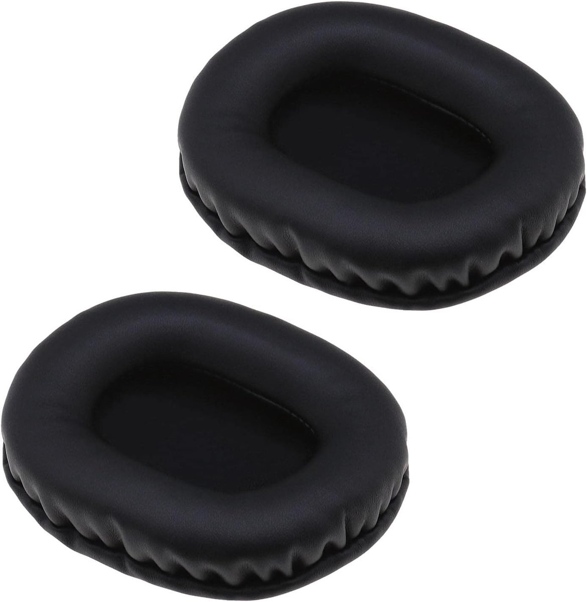 SnelShoppen - 1 Paar Oorkussens Vervangingen voor Headsets Creatief Geluid BlasterX H5 H7, Comfortabele Earcups van Echte Leer en Schuim, Zwart