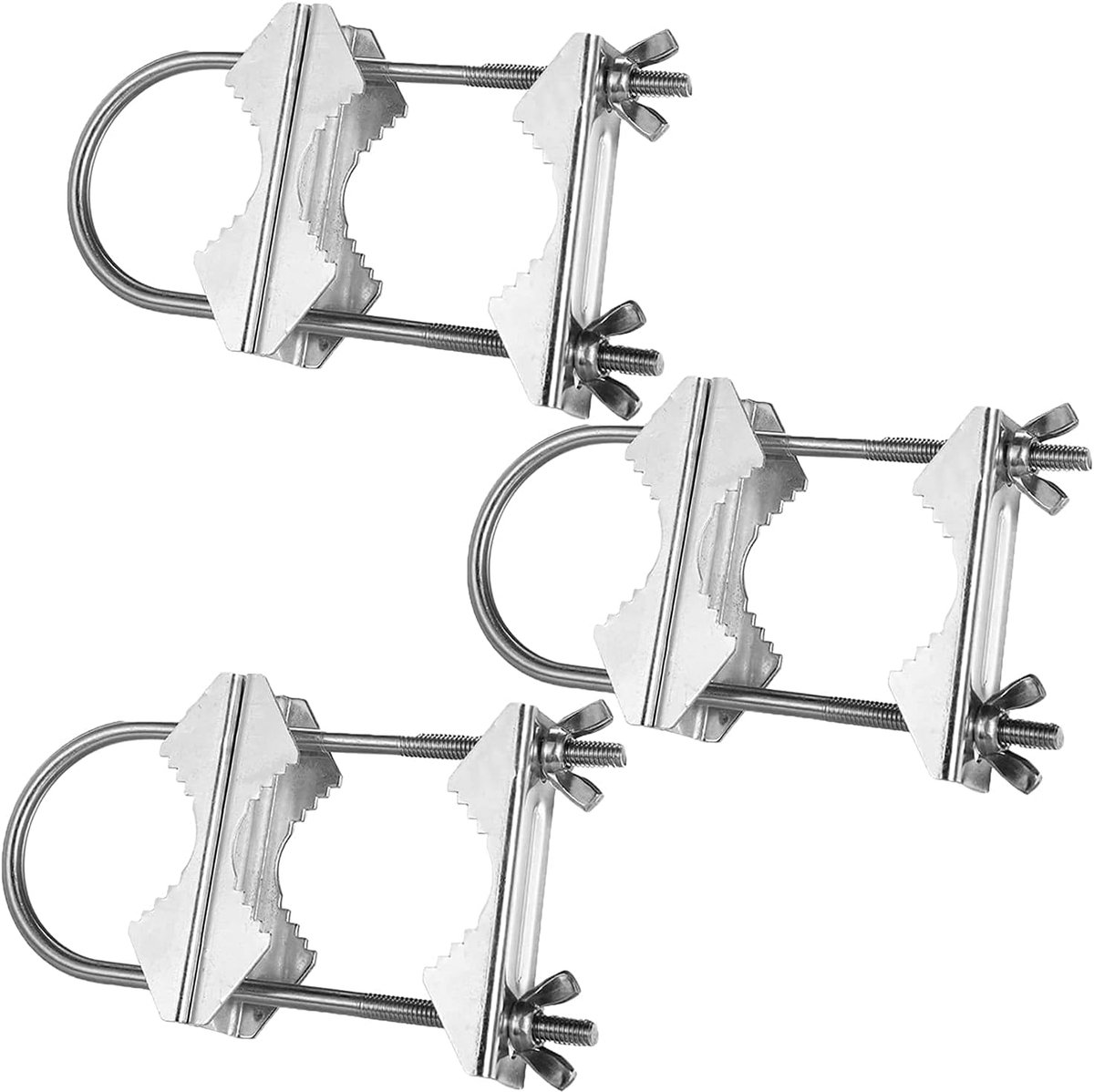 Set van 3 V-handen met U-bouten - Robuuste roestbescherming - Geschikt voor TV, CB, ham, parasols - ShopVlot