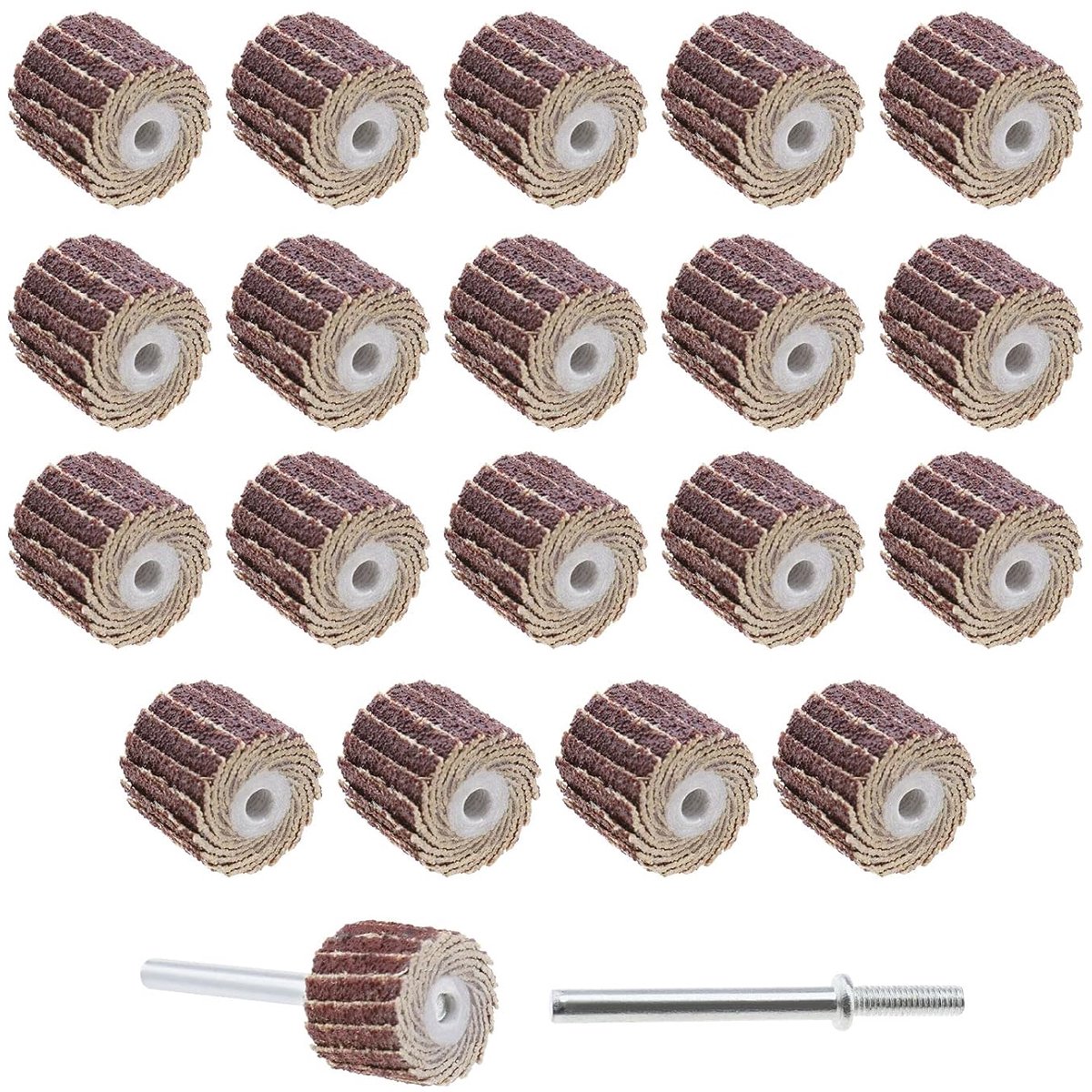 SnelShoppen - 20 Stuks 120 Grit Flap Wielen Schuurpapier voor Draaigereedschap met Lange Handgreep 13x12x3mm - Perfect voor Metaal, Hout, en Niet-Meta