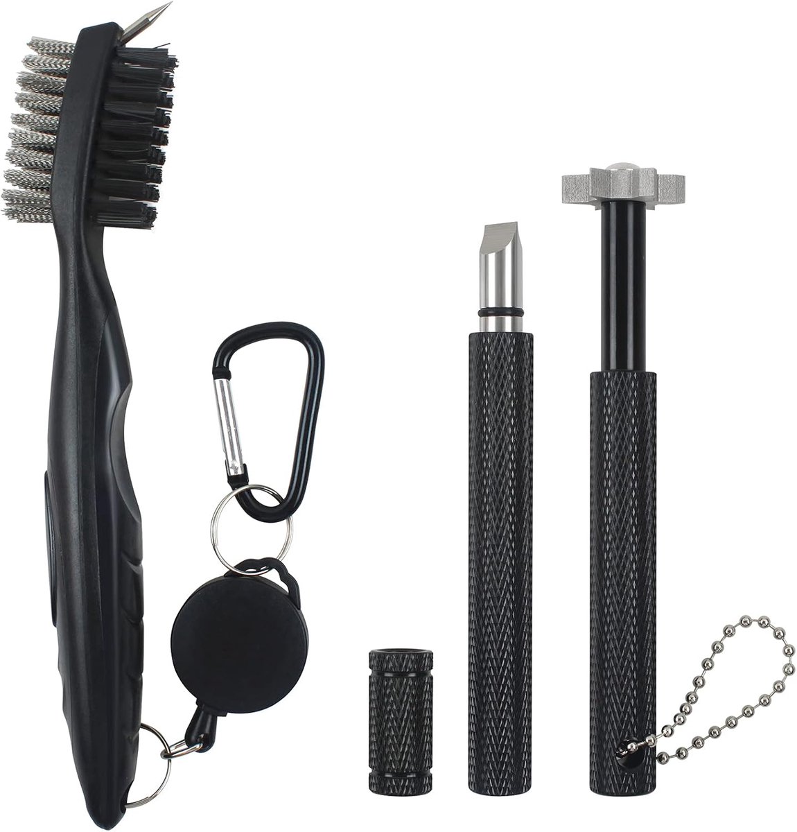 SnelShoppen - Golf Club Cleaner Tool Set - Professionele Golfclub Reinigingsset met Dubbele Borstel en 2 Groef Slijp Tools voor Verbeterde Balcontrole