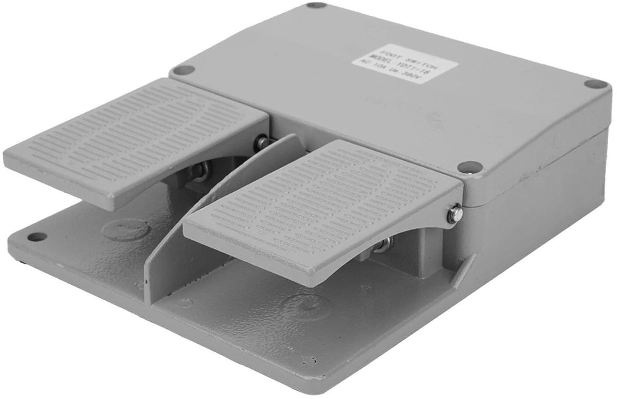 SnelShoppen - Anti-slip Dubbele Voetschakelaar Legering 380V AC 10A Elektrische Schakelaar YDT1‑16 Industrieel Voetschakelaar
