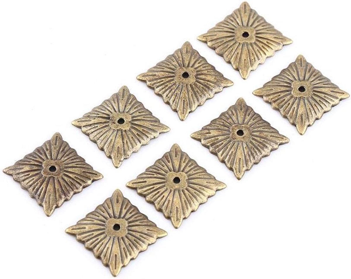 SnelShoppen - 100x Vintage Bekledigingsnagels Bronzen Metaal Tag Meubels Bank Schoen Deur Decoratieve Tack Stud Hardware Pins en Tack (21 * 21mm)