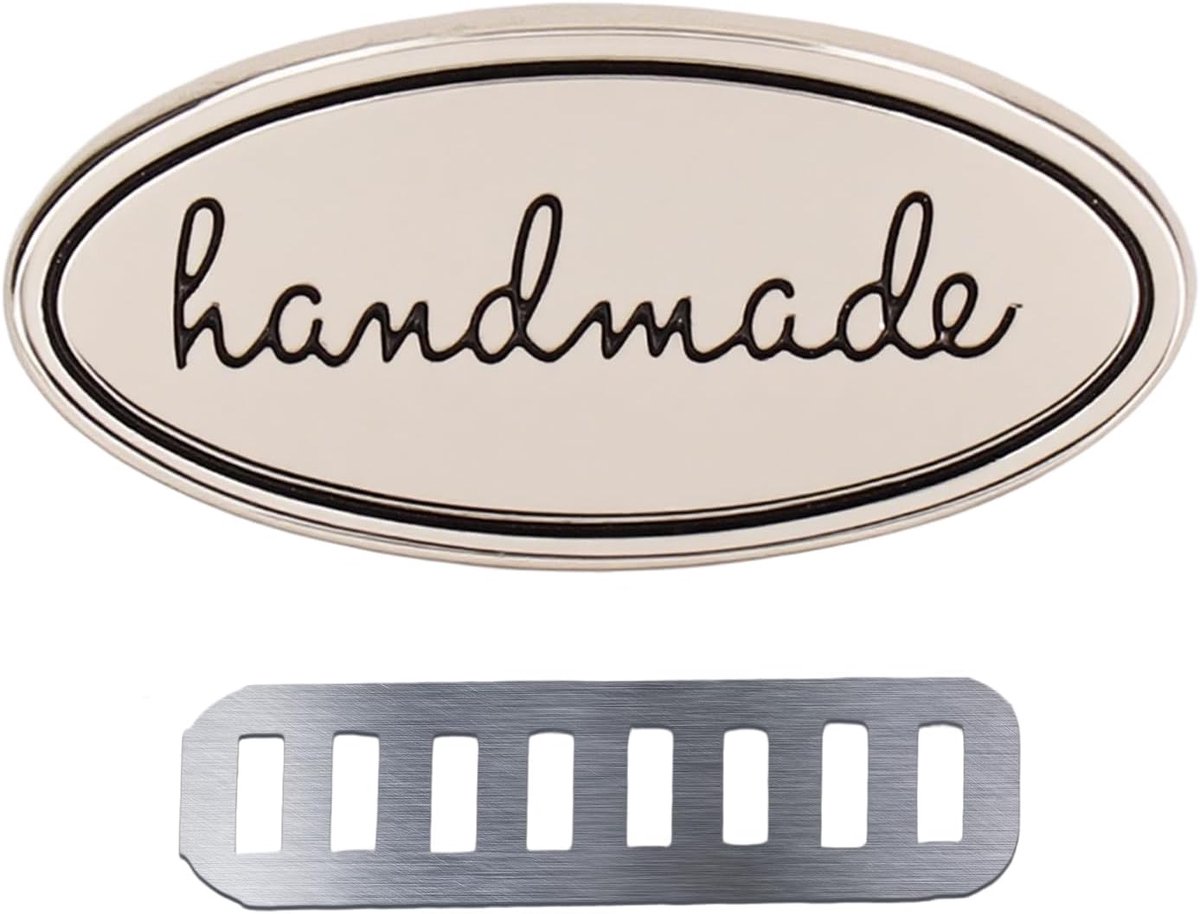 SnelShoppen - 5 Stuks Handgemaakte Labels, Metaal Handgemaakte Label Tags, Meerdere Kleuren Beschikbaar, DIY Taslabel, Handgemaakte Labels voor Sierad