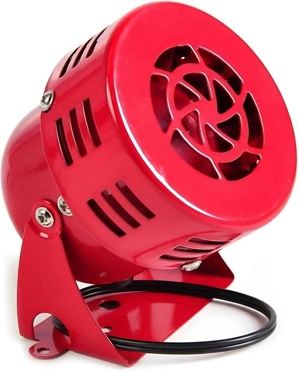 SnelShoppen - Engine Alarm 220V 110dB Mini Metalen Alarm Sirene Geluidsalarm 230V Beveiliging Tegen Diefstal Rood