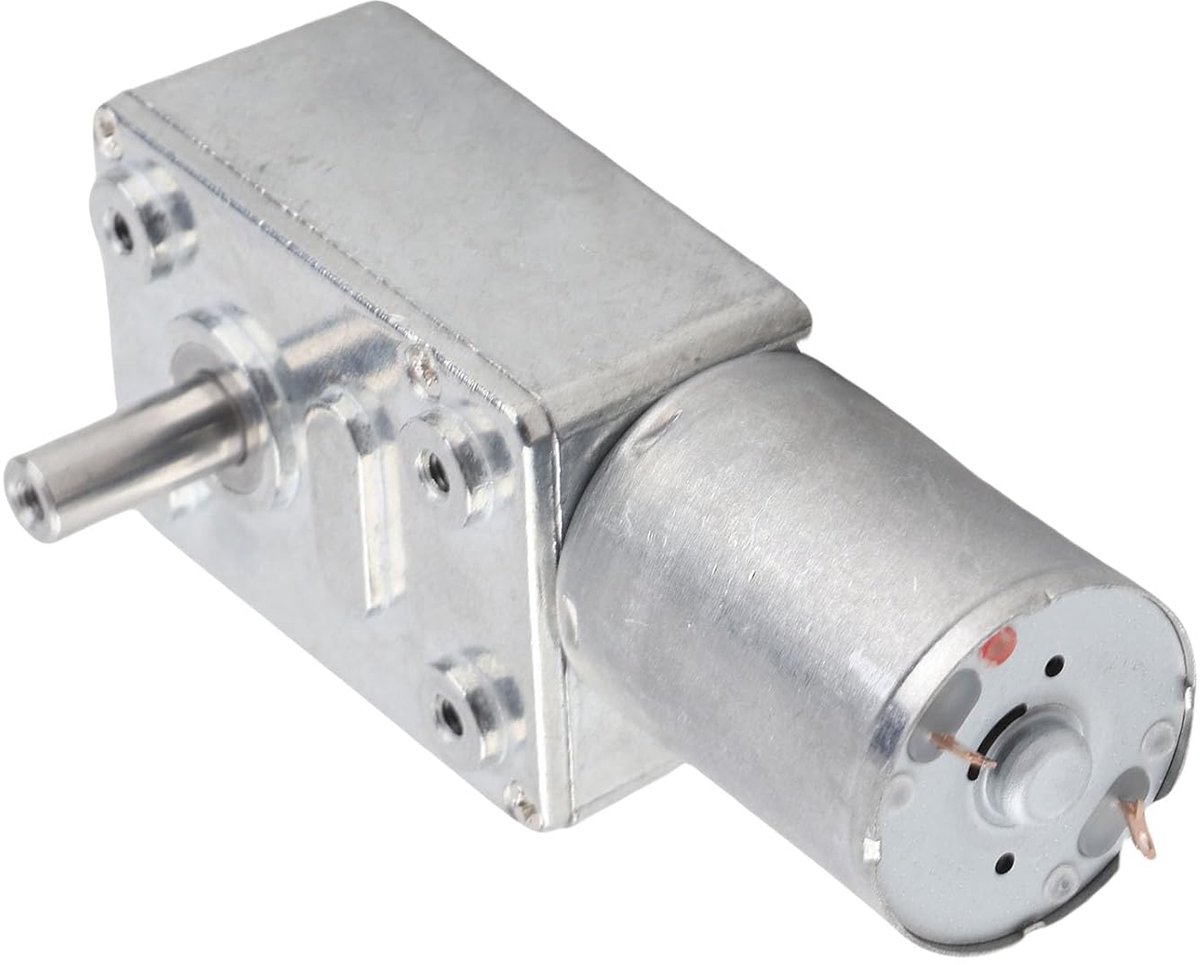 SnelShoppen - DC 12V 100RPM Gear Motor Hoge Koppel Terugsluitend, Omkeerbaar Worm Gear Motor Metaal Versnellingsbak