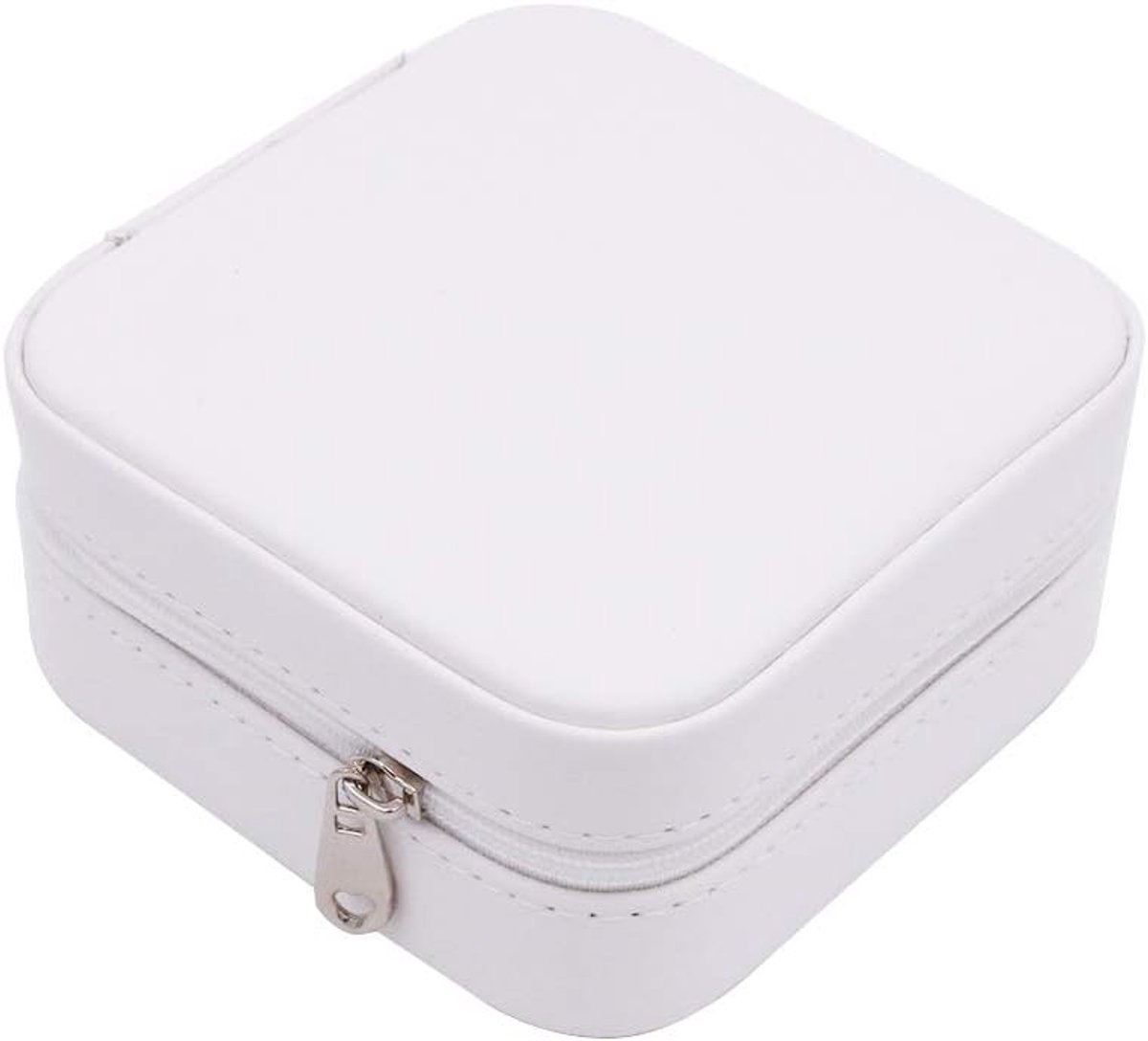 SnelShoppen - Sieradenbox, Faux Leren Sieradenopberger, Organiser voor Ringen, Oorbellen, Kettingen, Armbanden - Crème Wit