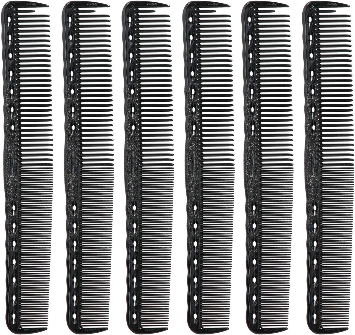 SnelShoppen - 6 Stuks Carbon Fijn Snijkam Salon Kappers Plastic Haarstyling Kam, Professionele Styling Kam, Draagbare Antistatische Borstel Haarverzor