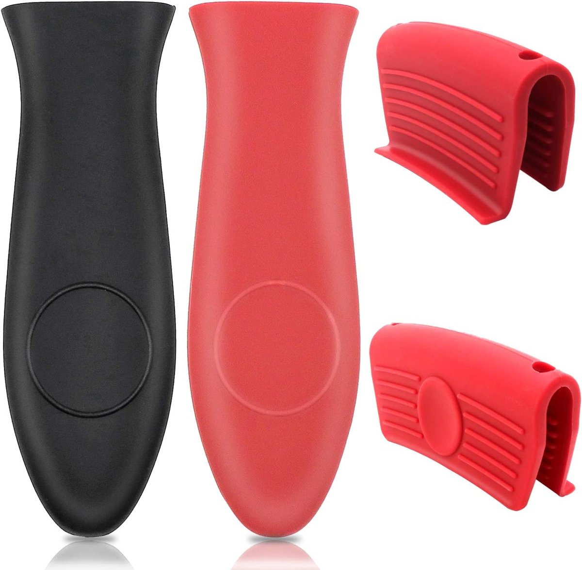 SnelShoppen - 4 Stuks Silicone Hittebestendige Handgreep Beschermers voor Koekenpannen, Gietijzeren Pannen en Wok, Eco-vriendelijk en Veilig voor Keuk