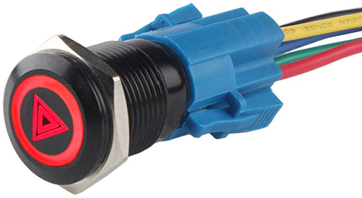 SnelShoppen - ETOPARS Car Truck Toggle Switch Drukschakelaar Rocker Switch Waterproof 19mm 12V 5A LED Alarm Verlichting Waarschuwing Nood Hazard Plug