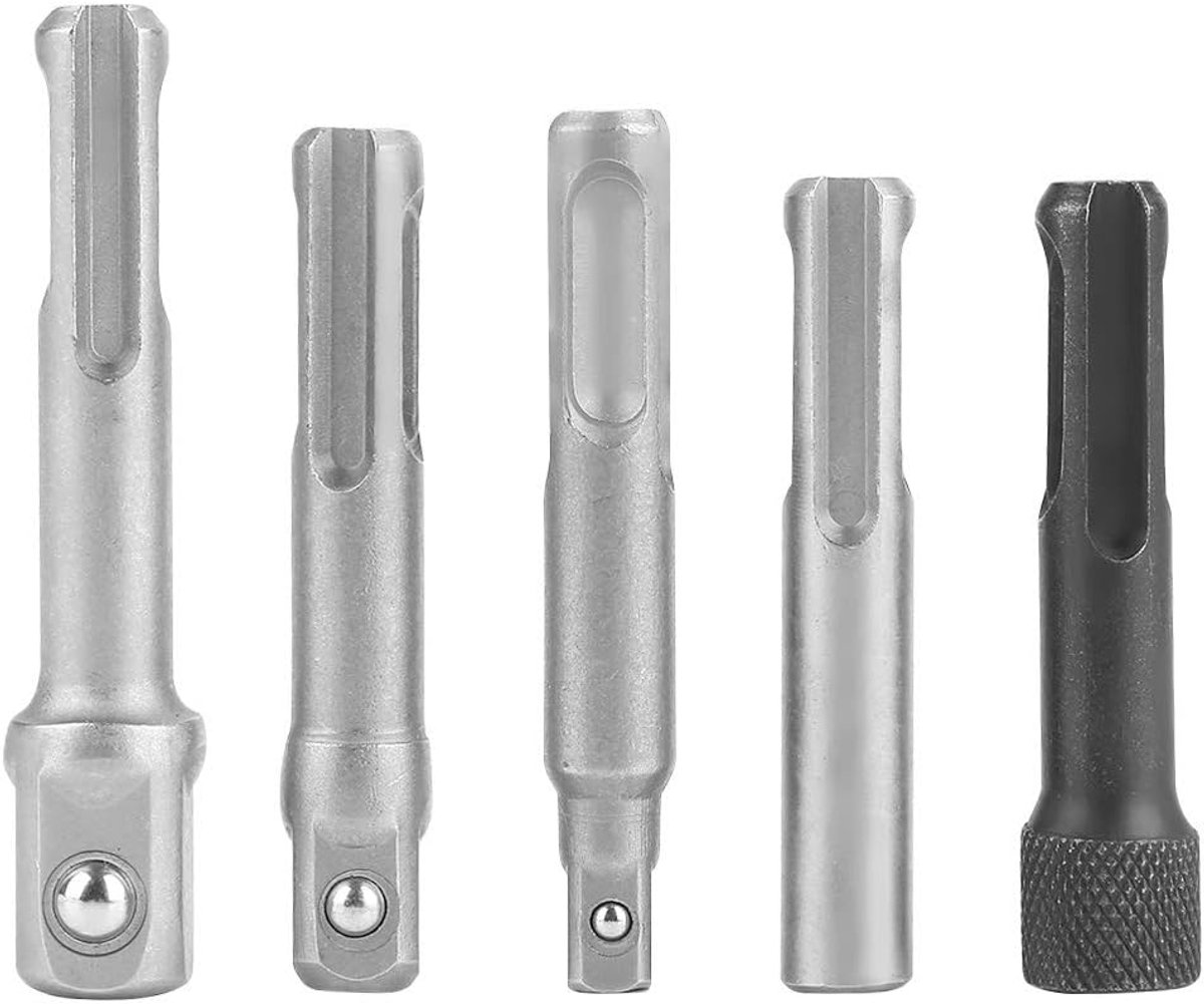 Socket Adapters Set - Momentsleutel Adapters - Gereedschap Uitbreiden - Chroom Vanadium Staal - 5 Stuks - Zilver