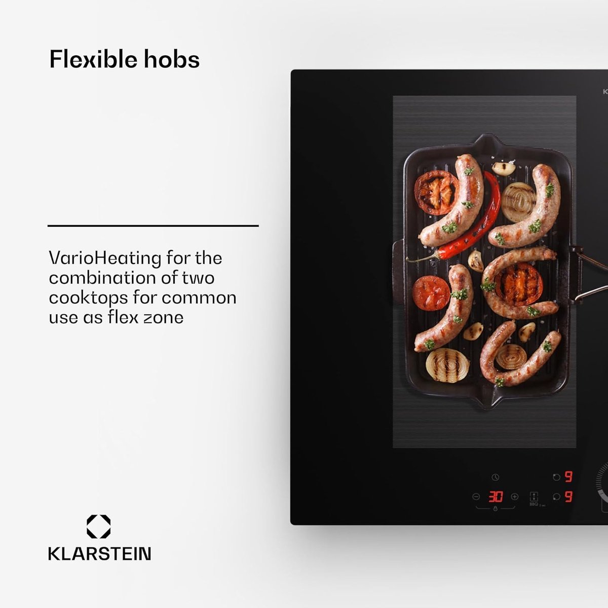 Inductie Kookplaat - Elektrisch Fornuis - Snel Koken - ThermoBoost Functie - 70cm 4 Zones - Zwart