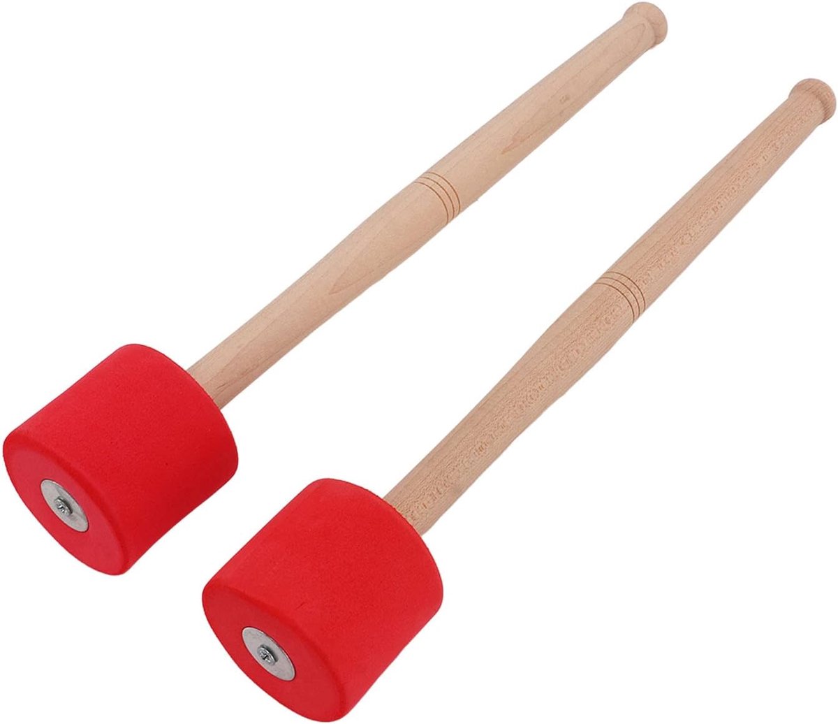 SnelShoppen - Drumstok met EVA Foam Kop 2 Stuks - Gemakkelijk te Gebruiken, Medium Gewicht, Rood, Voor Concerten en Muziekactiviteiten
