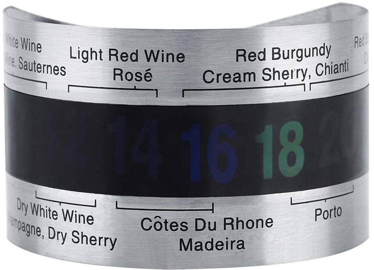 SnelShoppen - RVS Wijn Thermometer met LCD Display - Temperatuur Sensor voor Wijn en Bier - Draagbare en Duurzame Temperatuurmeter voor Feest en Keuke