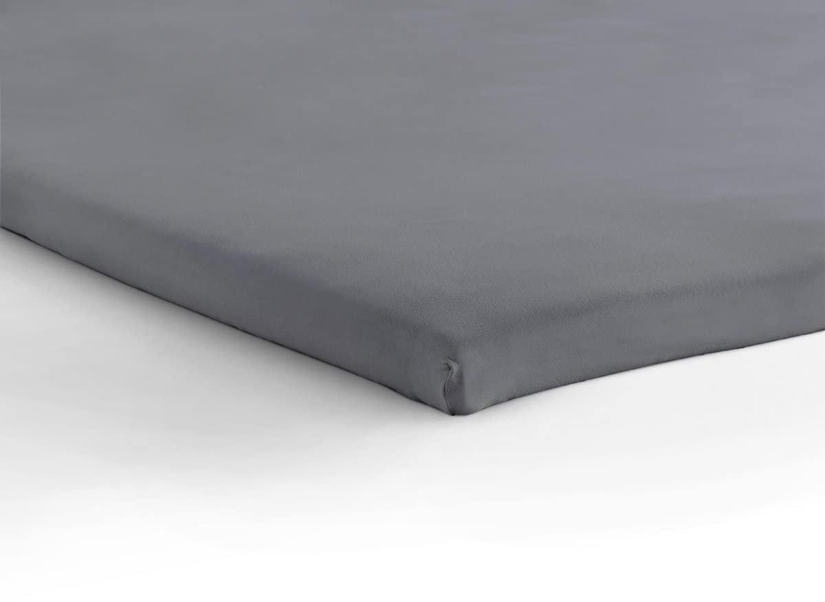 SnelShoppen - Hoeslaken Topper 100% Katoen, Vochtabsorberend en Warmteregulerend, Geschikt voor Standaard Toppers 10-12cm, Grijs, 160 x 220 cm