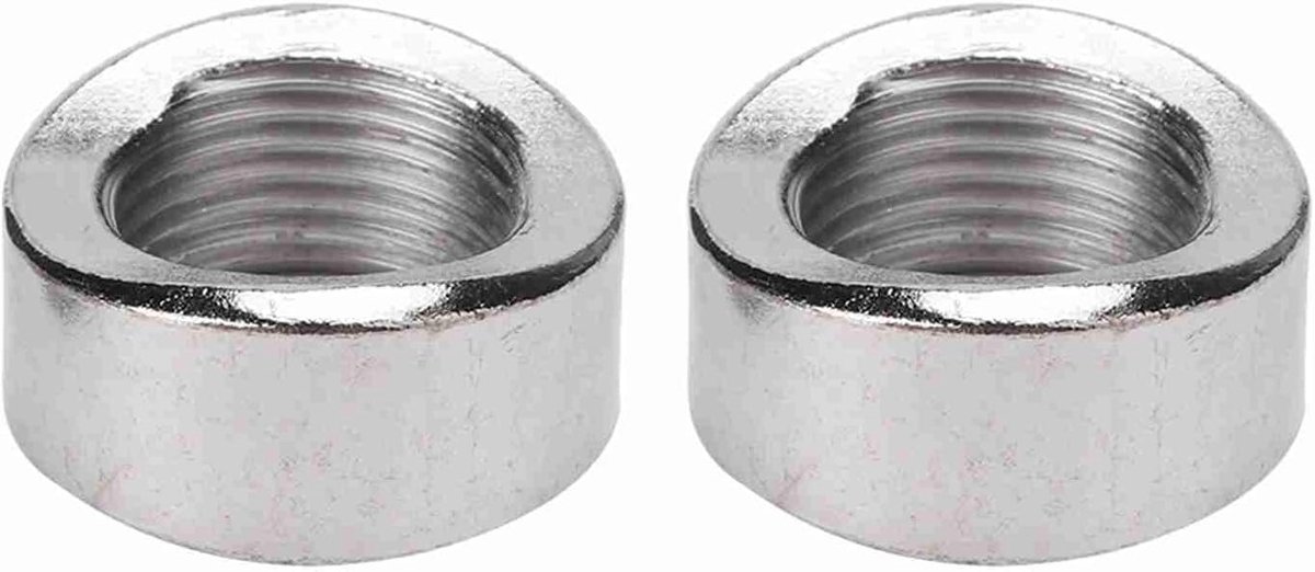 SnelShoppen - 2x M18 X 1.5 Oxygen Sensor Moer, Draad Moer van Hoogwaardig RVS voor Precisiewerk aan Rondbuizen, Curved Notched Nut voor Auto en Motor