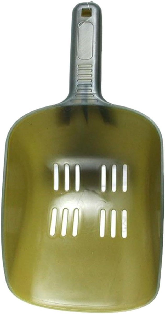 Visaasschep - Voergietlepel - Vissen - Antislip handvat - 9.5 x 23 x 6 cm - Grijs